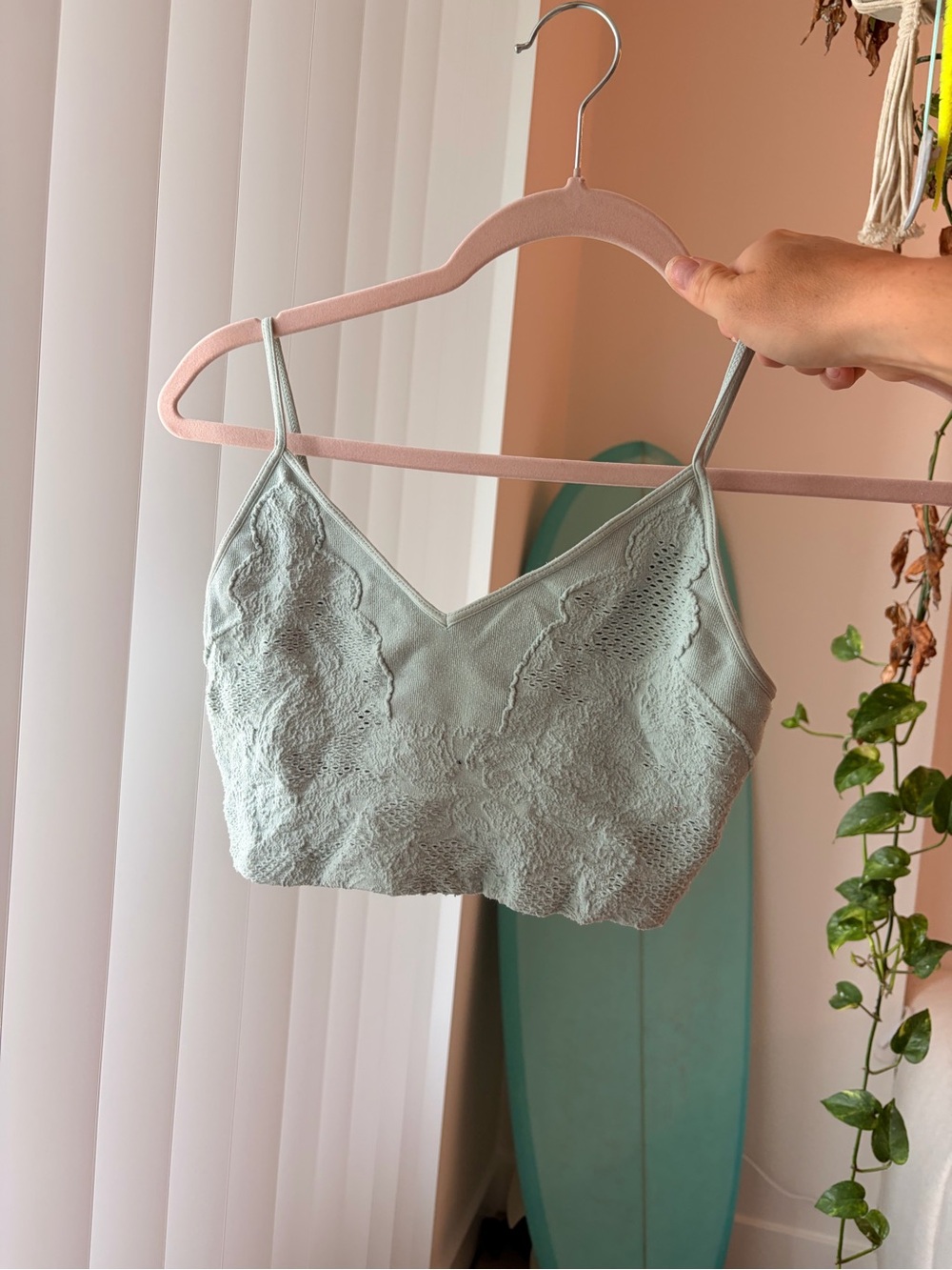 Free People Lace-Front Bralette in Sage
